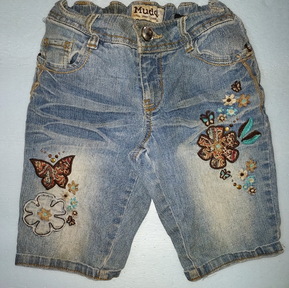 Girls Embroider Butterfly shorts
